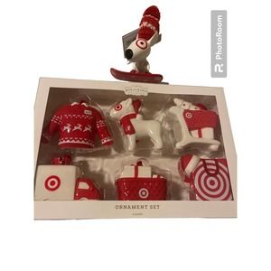 Target 2023 Christmas holiday ornaments bullseye snowboard and 6pk